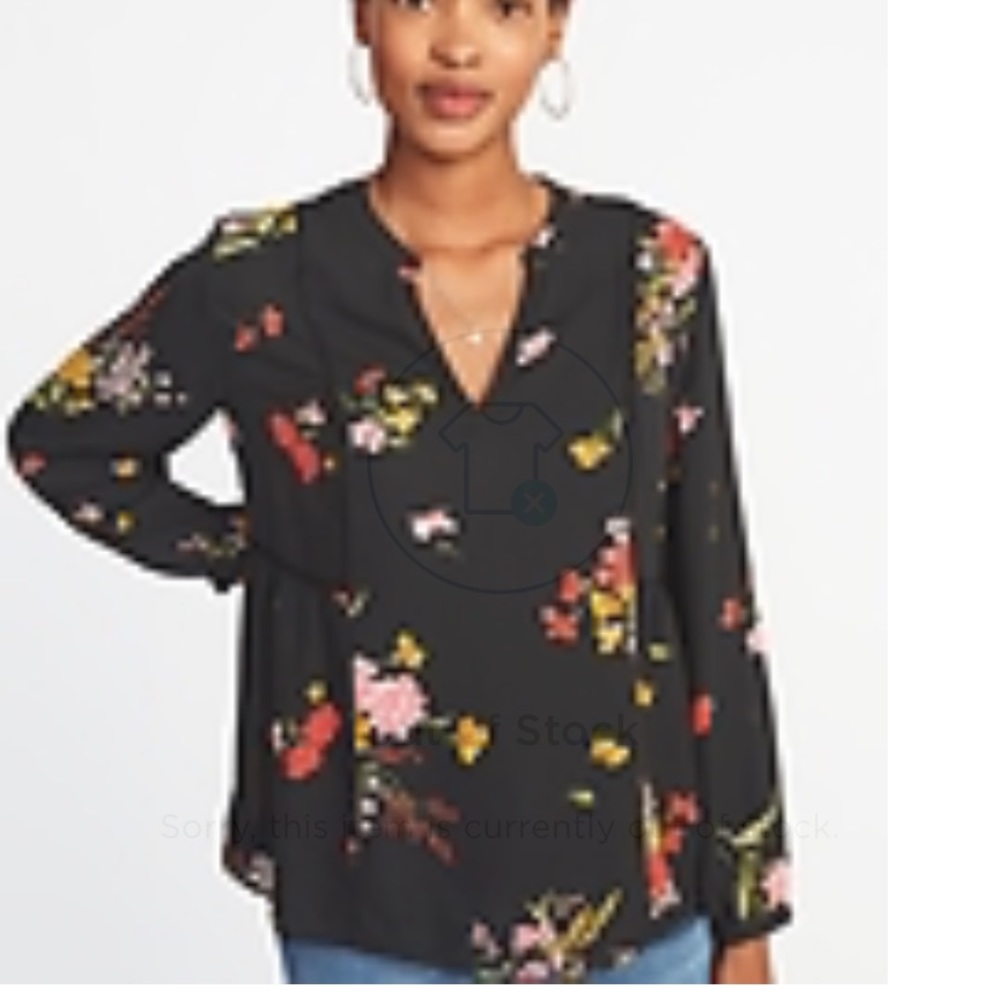 Old navy black floral blouse BRAND NEW